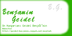 benjamin geidel business card